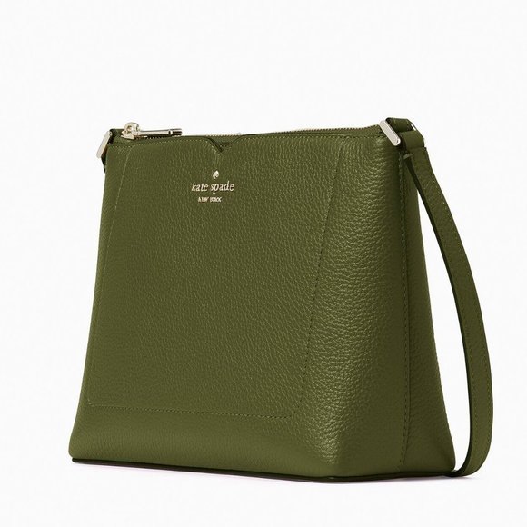 New Kate Spade Harlow Pebble Leather Crossbody Enchanted Green - Picture 3 of 4